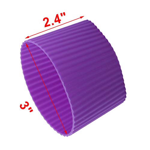uxcell Silicone Nonslip Glass Bottle Mug Cup Sleeve Protector Cover Purple