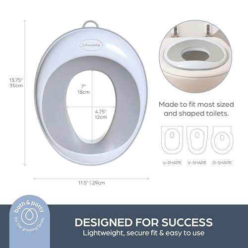 Dreambaby Non-Slip Potty Training Seat, Soft & Comfortable, Easy to Clean, Travel-Friendly, for Toddler Boys and Girls, Fits Round & Oval Toilets