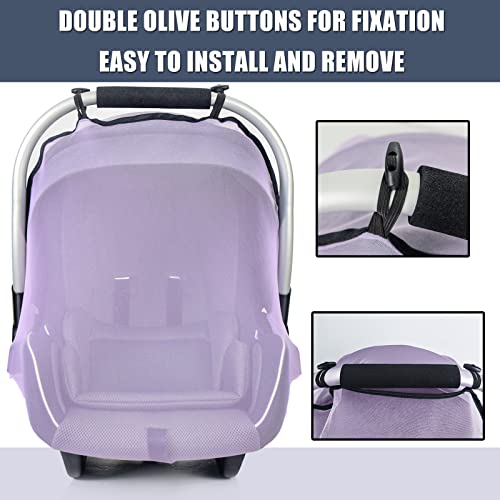 Mosquito Net for Baby Car Seats, Infant Car Seat Insect Mesh Net, Breathable, Universal Fit for All Car Seats, Premium Quality: Machine Washable Durable & Long Lasting Infant Insect Netting (Purple)