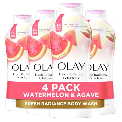 Olay Body Wash for Women, Fresh Radiance, Refreshing & Renewing, Made with Plant Based Cleansers, B3 Botanical Complex, For All Skin Types, Watermelon & Agave Scent