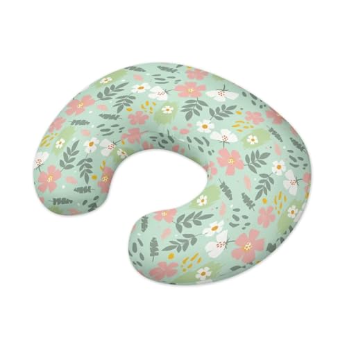 Mintulipy Floral Nursing Pillow Cover for Breastfeeding Pillow Floral Nursing Pillow Slipcovers, Floral Breastfeeding Pillow Cover Boys Girls, Perfect Newborn Choice for Mom or Baby