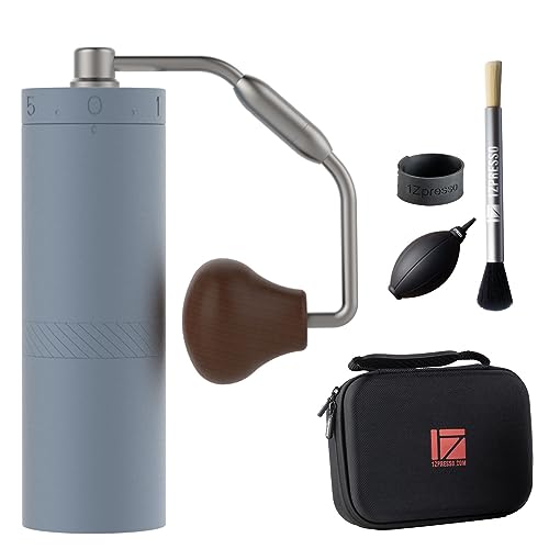 1Zpresso X-Ultra Manual Coffee Grinder-Pacific Blue, Well-built Sturdy Metal Body, Assembly Stainless Steel Burr, Numerical External Setting, Magnet Catch Cup, Faster Grind Efficiency Portable Mill…