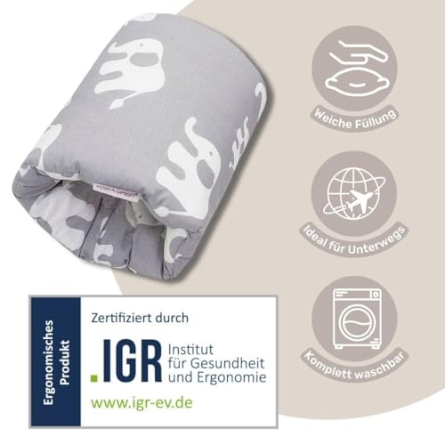 HOBEA-Germany mini nursing pillow arm nursing pillow small nursing pillow for on the go nursing muff travel nursing pillow in different designs (Model: Hearts old pink)