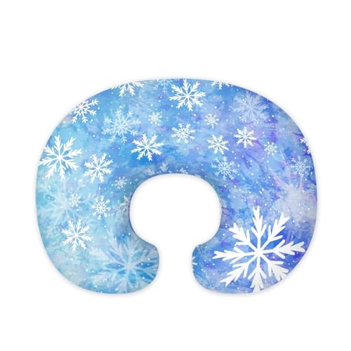 Viewamoon Snowflake Feeding Pillow Cover Washable & Breathable Nursing Pillow Slipcovers Breastfeeding Newborn Feeding Cushion Cover Practical Gift, Best Choice for Mom Cover Only