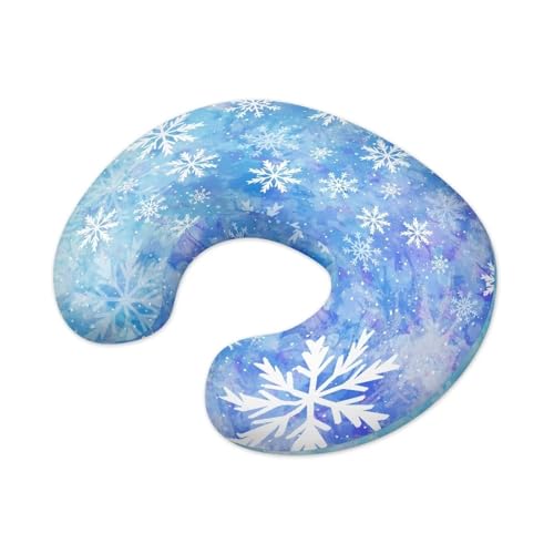 Viewamoon Snowflake Feeding Pillow Cover Washable & Breathable Nursing Pillow Slipcovers Breastfeeding Newborn Feeding Cushion Cover Practical Gift, Best Choice for Mom Cover Only
