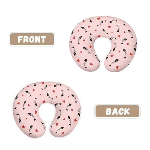 Mintulipy Nursing Pillow Cover with Hidden Zipper Fish Bones Super Soft for Moms/Baby Nursing Pillow Cover Stretchy Removable Cover for Breastfeeding Pillows Pink