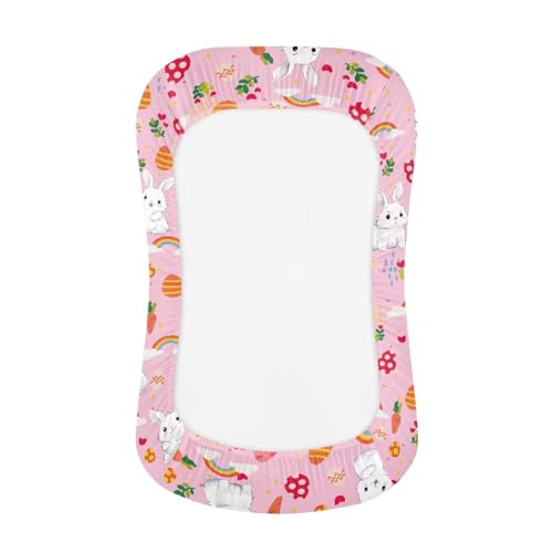 Zanxiantu Easter Rabbit Baby Lounger Cover Soft Snuggle Me Lounger Cover Crib Cover Snuggle Me Loungers Cover Newborn Comfy Pillow Covers Baby Sleeping Nest Diaper Changing Table Covers