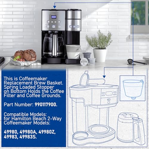 LEFITPA Replacement 990117900 Coffeemaker Brew Basket for Hamilton Beach FlexBrew 49980Z 49983 49983S Models
