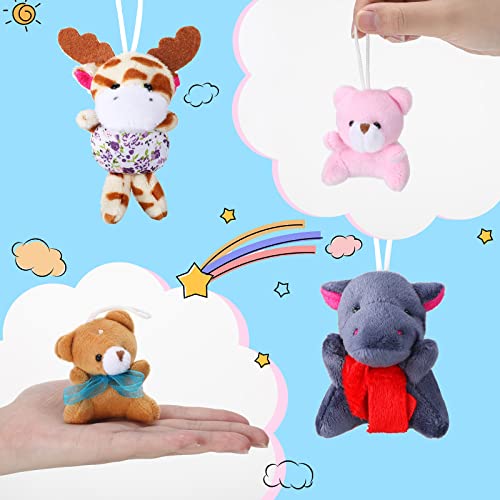 Zhanmai 100 Pcs Mini Plush Stuffed Animal Bulk Small Animal Toys Keychain Party Favors Easter Egg Stuff for Kids Birthday Valentine Carnival Classroom Prizes Gift Goodie Bag Filler(Ocean Style)