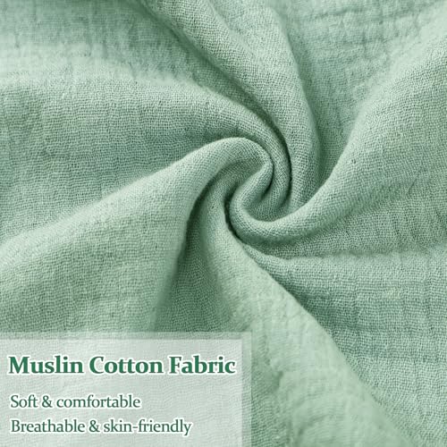 Jundetye Baby Nursing Pillow Cover, Removeable Breastfeeding Pillow Slipcover, Muslin Nursing Case for Newborn Boys Girls, Soft Fabric Fits Snug On Infant, Washable & Breathable, Green (Cover Only)