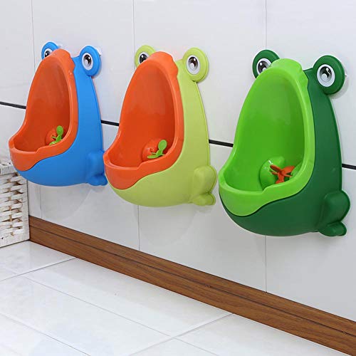 Vermon Frog Potty Training,Cute Potty Training Urinal, Potty Toilet with Funny Aiming Target,Frog Pee Trainer for Kids Toddler Boy (Yellow+Orange)