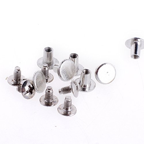 Round Flat Head Chicago Screws Buttons for Leather Crafting