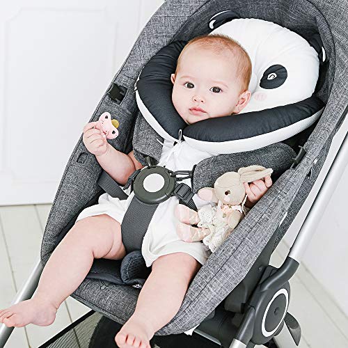 BabyMoor Baby Cooling Pad - Bear Liner Seat Pad for Car, Multifunctional Seat Stroller Insert, Breathable Pillow Head Rest, Black