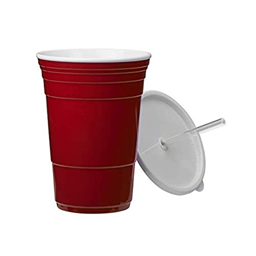 Reusable Glass Tumbler Cups with Lid & Straw | Home Essentials | BPA Free Strong & Sturdy | Kids Adults Birthday Camping Hiking Travel Outdoor Breakfast Party Juice Drinks Mocktails Cocktails