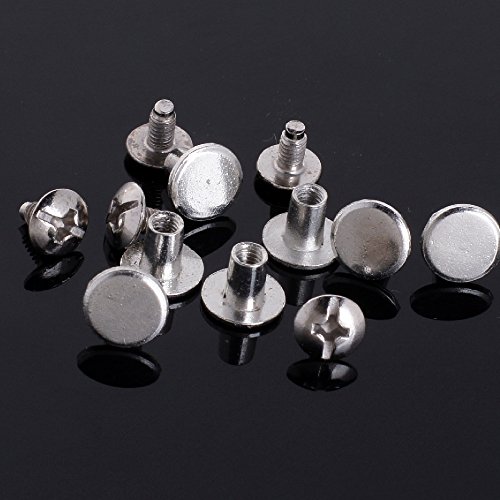 Round Flat Head Chicago Screws Buttons for Leather Crafting