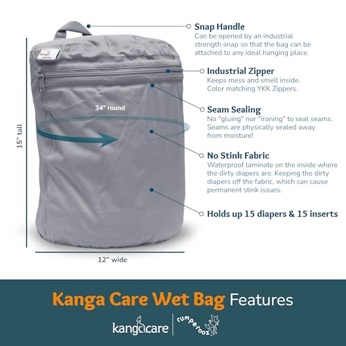 Kanga Care Wet Bag Seam Sealed Waterproof 3D Dimensional for Baby Cloth Diapers, Travel, Beach, Pool, Gym, Swim | Dandelion