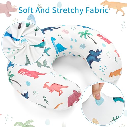 Nursing Pillow Cover, Breastfeeding Pillow Cover Stretchy Removable Feeding Pillowcase for Newborns, Ultra Soft and Comfortable Nursing Pillow Slipcover for Baby Boys Girls, Dinosaur Pattern