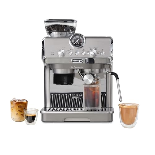 De'Longhi La Specialista Arte Evo Espresso Machine - Compact Cold Brew Coffee Maker with Grinder, Milk Steam Wand/Frother & Tamping Tools - Home Barista Kit for Lattes, Cappuccinos, Iced Coffee