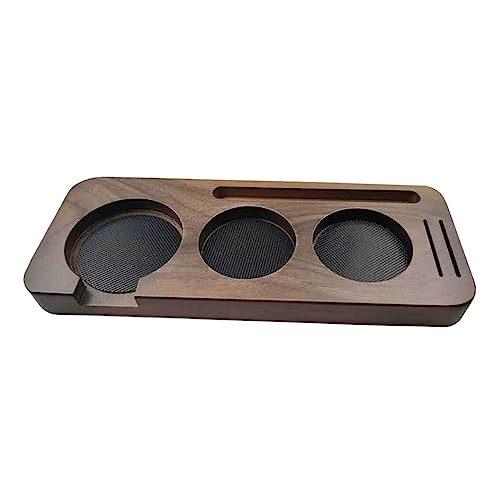Generic Portafilters Tamper Distributor Holder Tamper Mat Stand Wooden Non Slip Coffee Tamper Holder Station for Worktop Bar Restaurant Office