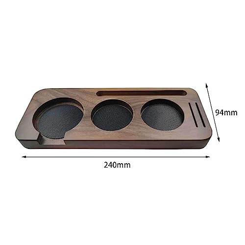 Generic Portafilters Tamper Distributor Holder Tamper Mat Stand Wooden Non Slip Coffee Tamper Holder Station for Worktop Bar Restaurant Office