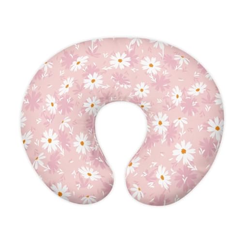 Goronwyfloyd Pink Flower Breastfeeding Pillow Cover Slipcover for Breastfeeding Pillows, Soft and Stretchy Safely Breastfeeding Pillow Cover Breathable and Washable