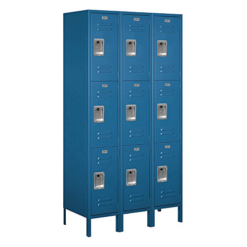 Salsbury Industries 53368BL-U Triple Tier 45-Inch Wide 6-Feet High 18-Inch Deep Unassembled Extra Wide Standard Metal Locker, Blue