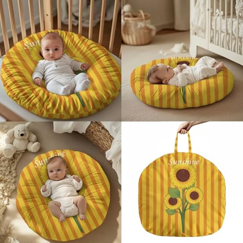 PJHEQOXE Orange Stripes Baby Nursing Pillow Covers for Breastfeeding Pillows,Fits Nursing Pillows for Boys & Girls,Newborn Lounger Cover for Protable Baby Lounger, Baby Snuggle Lounger me, Baby Gift