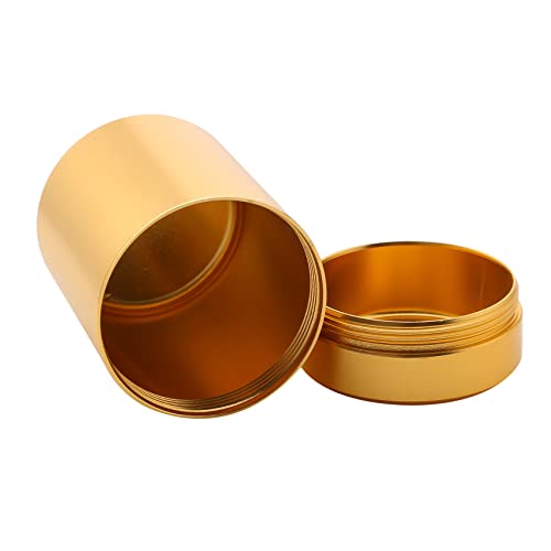 Ellylian Tea Tin Canister with Airtight Lids for Loose Tea and Tea Bags - Small Kitchen Canisters for Tea Coffee Sugar Storage, Loose Leaf Tea Tin Containers,Gold