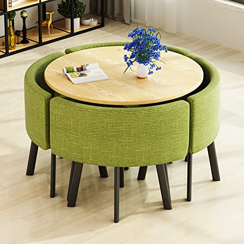 LSRY Coffee Table and Chair Set Office Conference Tables Negotiation Table Dining Table Small Space Dinette Round Leisure Hotel Lounges Balcony Restaurant Meetings Room Reception Tables (Color : Gree