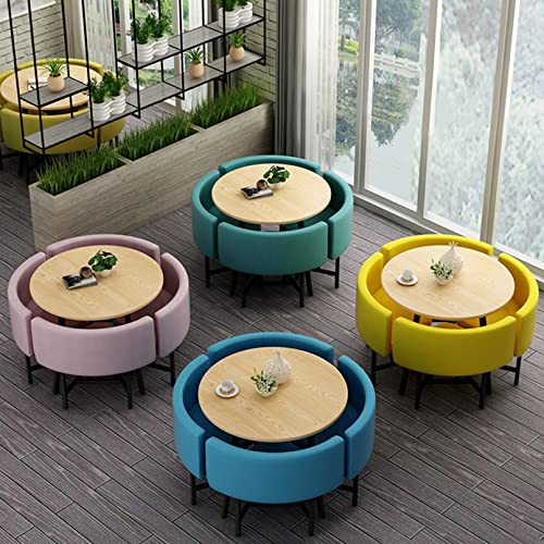 LSRY Coffee Table and Chair Set Office Conference Tables Negotiation Table Dining Table Small Space Dinette Round Leisure Hotel Lounges Balcony Restaurant Meetings Room Reception Tables (Color : Gree