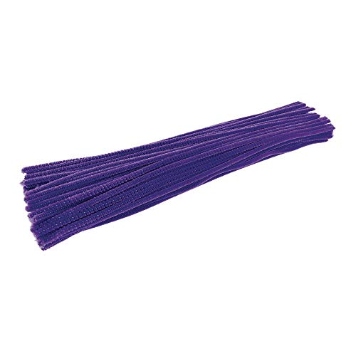 Colorations Purple Chenille Stem Pipe Cleaners, Pack of 100, Arts & Crafts, Decorating, STEM, Single Color, Activities for Kids, Crafting, Straw Cleaner, DIY