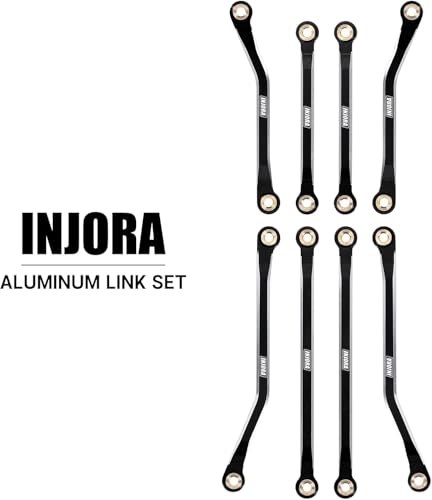 INJORA High Clearance Chassis Links CNC Aluminum Links Set for TRX4M Defender Bronco 1/18 Upgrade Parts(Black)