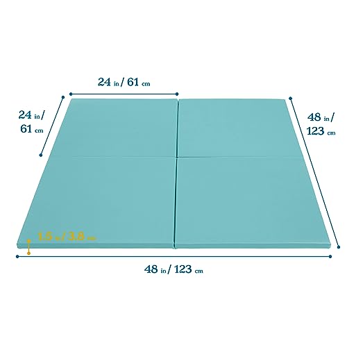 ECR4Kids SoftZone Play Patch Activity Mat Squares, Modular Playmat, Seafoam