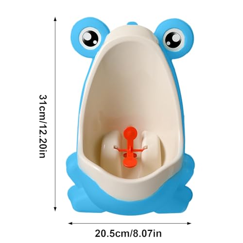 awakentti Frog Potty Training Urinal, Cartoon Boys Urinal with Suction Cups, Urinal Kids Toddler Pee Trainer for Picnicing, Hotel, Home, Camping, Kindergarten, Amusement Park (Blue)