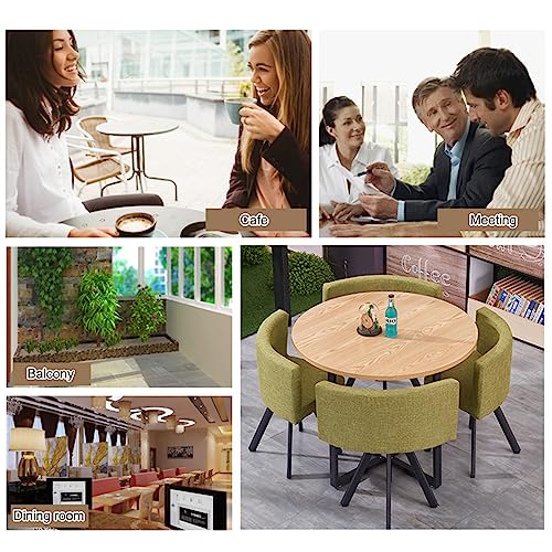 PUMPIE Office Reception Room Club Table and Chair Set Office Reception Round Table Simple Kitchen Dining Table for Kitchen Meeting Room Library Movie Theater Tea Shop (Color : Khaki)