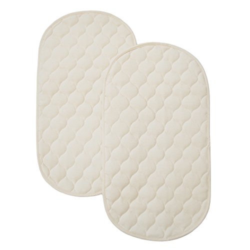 TL Care 2 Pack Waterproof Quilted Playard Changing Table Protector Pads Made with Organic Cotton Top Layer