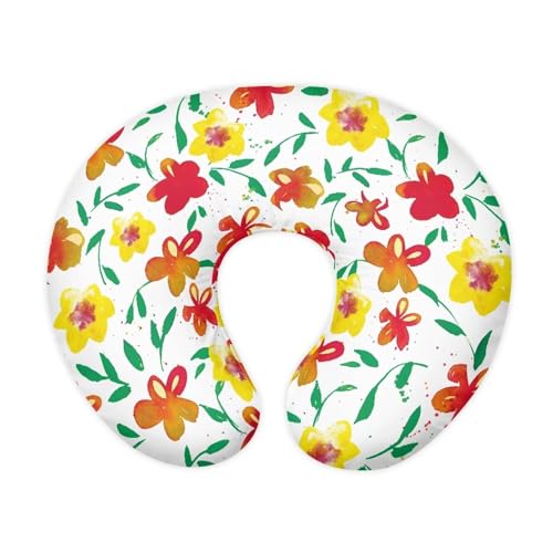 Qznuberone Nursing Pillow Cover for Baby Boy Girl, Stretchy Watercolor Petals Breastfeeding Pillow Slipcover, Lightweight Custom Gifts for Toddler Infant