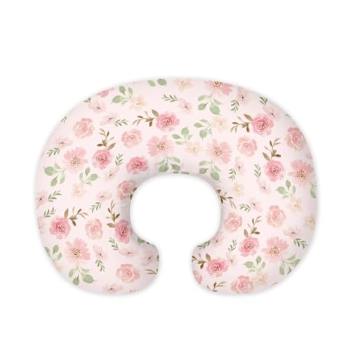 Goronwyfloyd Pink Rose Flower Breastfeeding Pillow Slipcover for Baby Breastfeeding Nursing Pillow Slipcovers Super Soft Durable and Easy to Clean