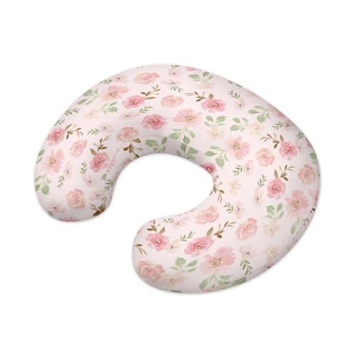Goronwyfloyd Pink Rose Flower Breastfeeding Pillow Slipcover for Baby Breastfeeding Nursing Pillow Slipcovers Super Soft Durable and Easy to Clean