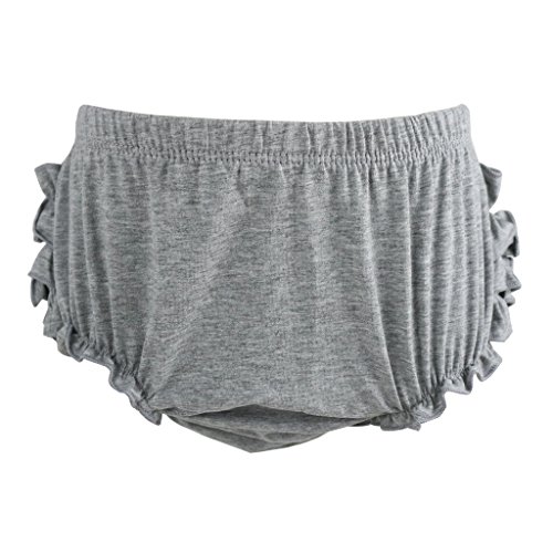 Wennikids Baby Girl's Cotton Shorts and Diaper Cover Bloomers Small Gray