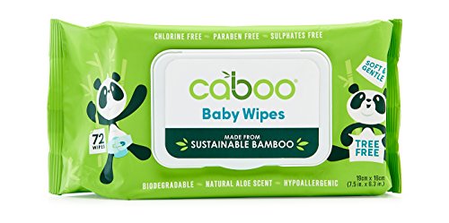 Caboo Tree Free Bamboo Baby Wipes, Eco Friendly Naturally Derived for Sensitive Skin, Resealable Peel Tab Travel