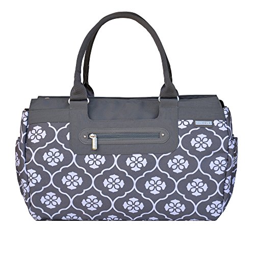 JJ Cole Parker Diaper Bag, Gray Floret