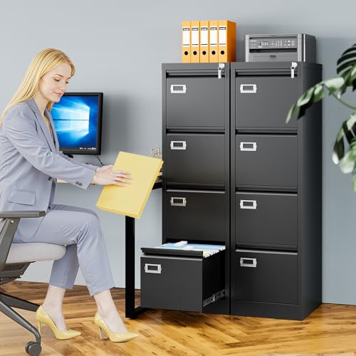 AFAIF 4 Drawer File Cabinet with Lock, Metal File Cabinets for Home Office