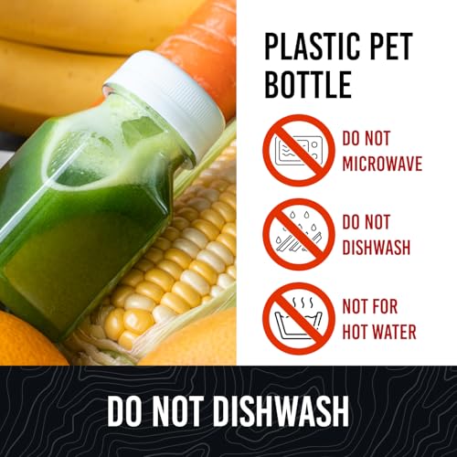 Norcalway 8pcs 2oz Plastic Shot Bottles with Caps - Ginger Shot Lids, Wellness Juice, Freezer Safe, Leak Proof, Food Grade Plastic Bottles