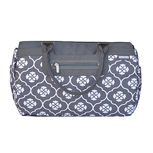 JJ Cole Parker Diaper Bag, Gray Floret