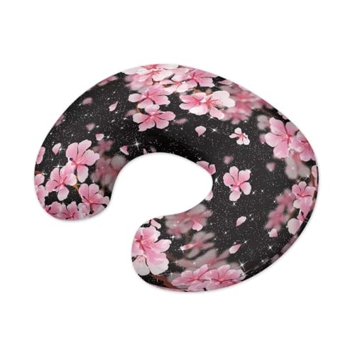 KUIFORTI Pink Cherry Nursing Pillow Cover Black Nursing Covers for Breastfeeding Pillowcase Throw Pillow Slipcovers Carrier Case Feeding Cushion Cover