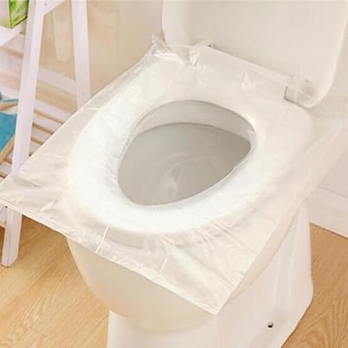 TiMeke Disposable Toilet Seat Covers,Disposable Toilet Seat Covers for Travel,Portable Plastic Single Piece Independent Packaging for Hotel Travel,Public Restrooms(Two Large Packs of 100 Pieces)