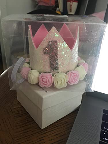 Golden Swallow 1st Birthday Crown Baby Girl Flower Tiara Headband Birthday Party Hairband