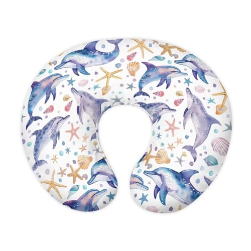 Zanxiantu Dolphin Starfish Shell Girls Nursing Pillow Covers Soft and Stretchy Nursing Pillow Slipcover for Boys Breastfeeding Pillow Covers for 0
