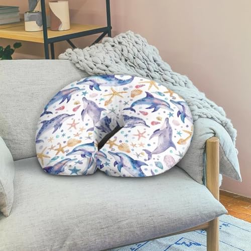 Zanxiantu Dolphin Starfish Shell Girls Nursing Pillow Covers Soft and Stretchy Nursing Pillow Slipcover for Boys Breastfeeding Pillow Covers for 0